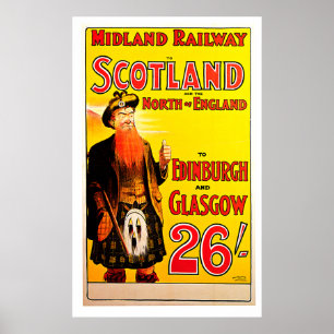 Midland Railway Scotland Vintage resor Art Poster