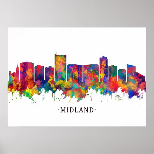 Midland Texas Skyline Poster (Framsidan)