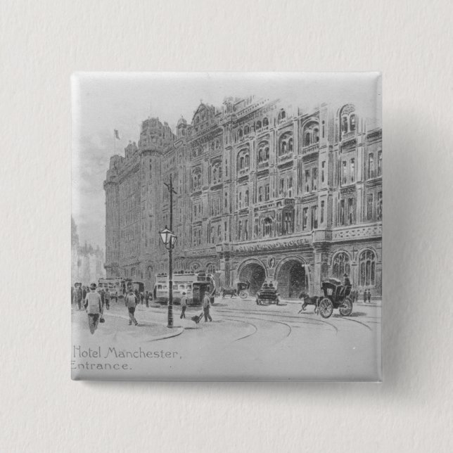 Midlandhotellet, Manchester, c.1910 Knapp (Framsida)