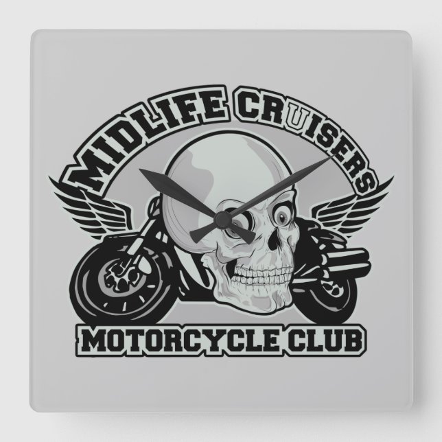 Midlife Cruisers MC-anpassningsbar Fyrkantig Klocka (Framsida)