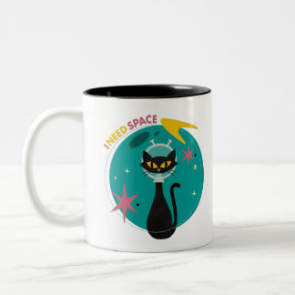 MidMod Cat i Space Mugg 'I Need Space'