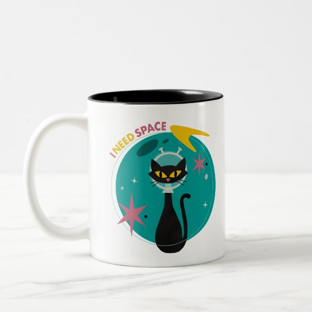 MidMod Cat i Space Mugg 'I Need Space' (Vänster)