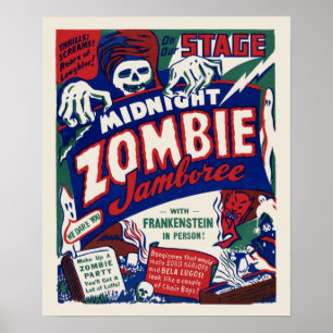 Midnatt affisch för Show för ZombieJamboreespöke