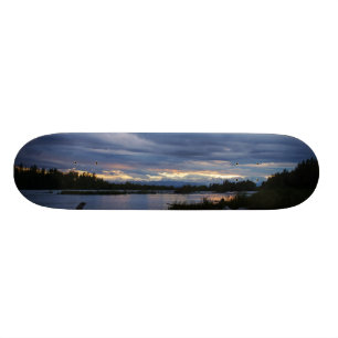 Midnatt Alaska solnedgång Mini Skateboard Bräda 18,7 Cm