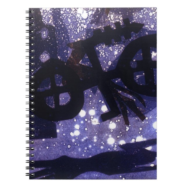 Midnatt Anteckningsbok Med Spiral (Framsidan)
