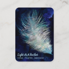 *~* Midnatt Blå himmel Cosmic Light Feather Boho Visitkort