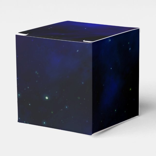 Midnatt blå himmel med stjärnor presentaskar (Framsidan Sidan)