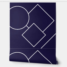 Midnatt Blå Och Vit Modern Chic Minimalistisk