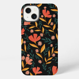 Midnatt Blommar Blommigt iphone case