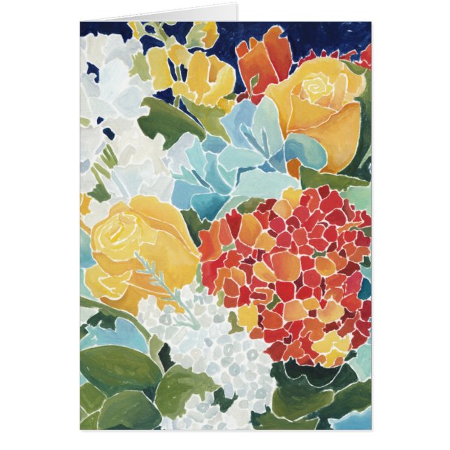 Midnatt Blommigt II Hälsningskort (Framsidan)