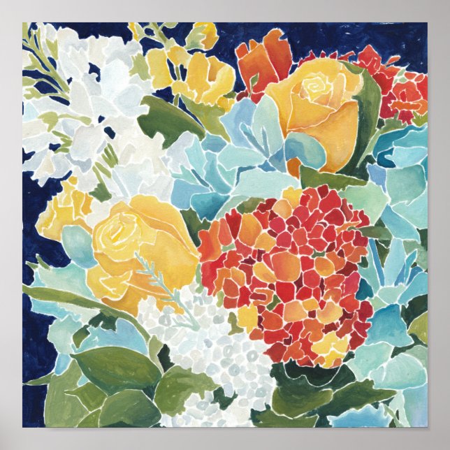 Midnatt Blommigt II Poster (Framsidan)