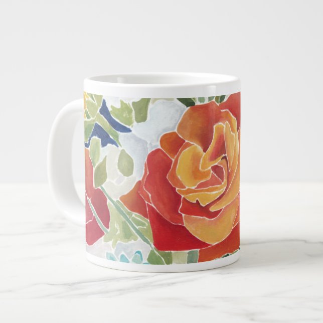 Midnatt Blommigt IV Jumbo Mugg (Framsida vänster)
