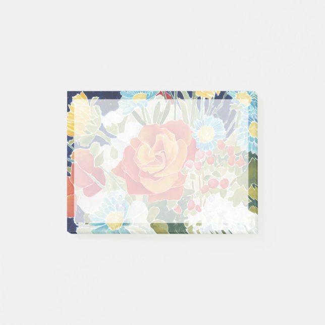 Midnatt Blommigt IV Post-it Block (Framsida)