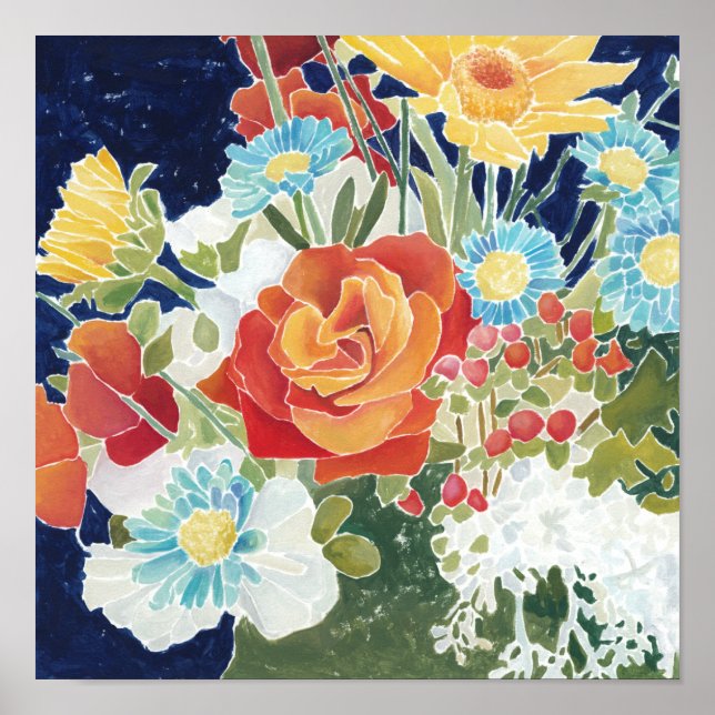 Midnatt Blommigt IV Poster (Framsidan)