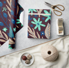 Midnatt Blommigt Presentpapper