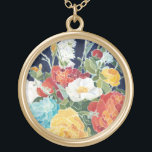 Midnatt Blommigtar I Guldpläterat Halsband<br><div class="desc">Blommigt</div>