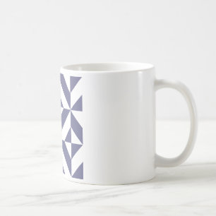 Midnatt Blue Geometric Deco Cube Mönster Kaffemugg