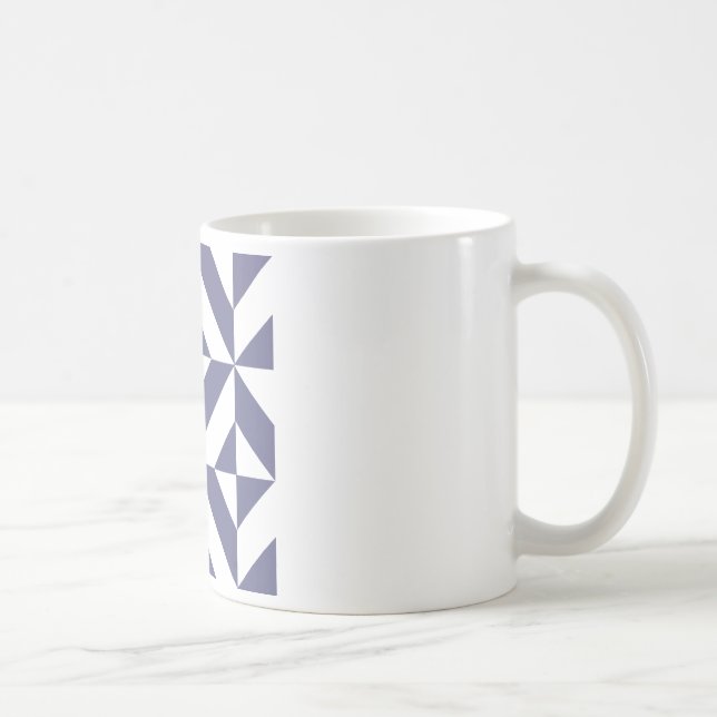 Midnatt Blue Geometric Deco Cube Mönster Kaffemugg (Höger)