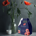 Midnatt Blue Red Poppy kommer du bli min bridesmai Presentaskar<br><div class="desc">Elegant midnattsblått blir du min Bridesmaid-affär för ett vinterbröllop på kvällen. De rödfläckiga popporna med grönt löv ger en perfekt komplimang till mörkens bakgrund för denna brudens sida-klassgåva. Fint botaniskt blommigt i en mörk färg.</div>