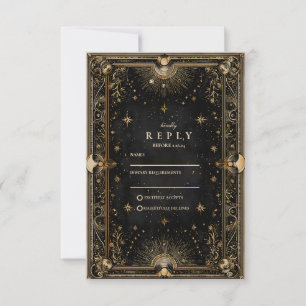 Midnatt Celestial Luxe Bröllop OSA Kort