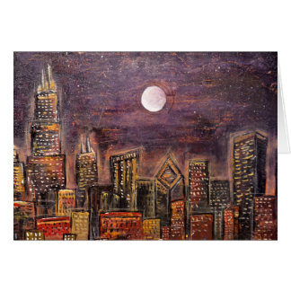 Midnatt Chicago © Hälsningskort