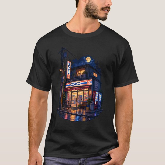 Midnatt Convenience Store T Shirt (Framsida)