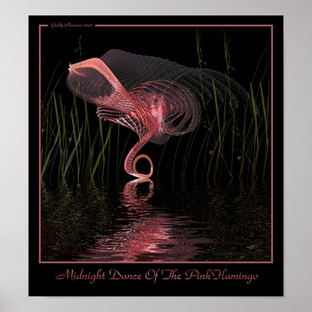Midnatt Dance of the Rosa Flamingo Poster (Framsidan)