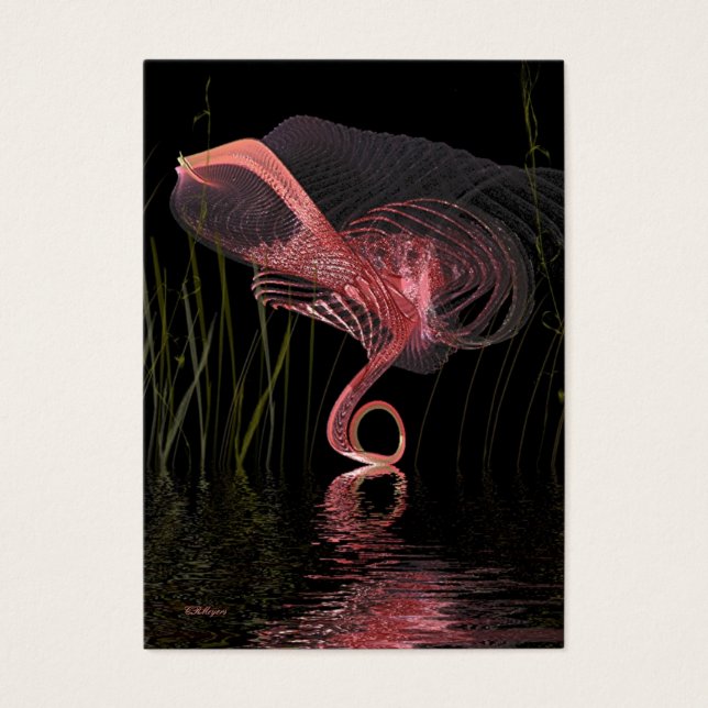 Midnatt dans av den rosa flamingoen - konstnär visitkort (Framsidan)