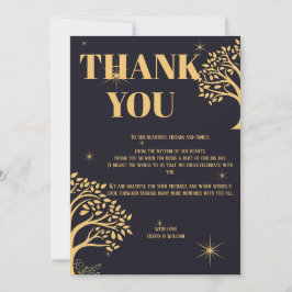 Midnatt Elegance: Mörk blått Bröllop Tack Kort