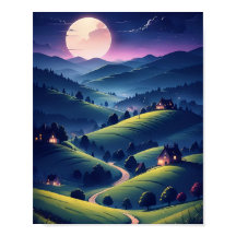 Midnatt en vacker poster