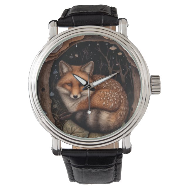 Midnatt Fox Watch Armbandsur (Framsida)