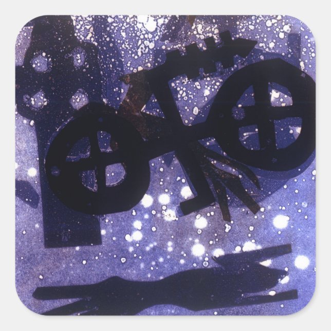 Midnatt Fyrkantigt Klistermärke (Framsida)
