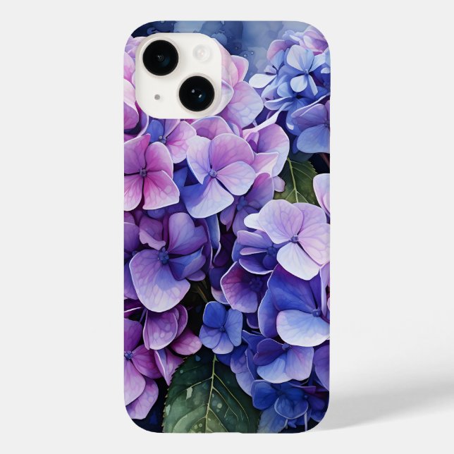 Midnatt Garden Violet Hydrangea Watercolor (Baksida)