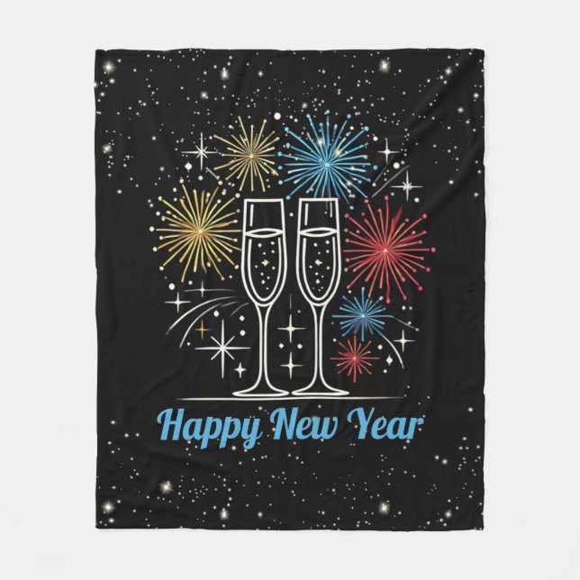 Midnatt Gnistra Firande Fleecefilt (Framsidan)