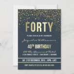 Midnatt | Guld Confetti 40:e födelsedagen Party Magnetisk Inbjudningskort<br><div class="desc">Midnatt | Guld Confetti 40:e födelsedag Party Magnetiska inbjudningar. Denna formella,  elegant,  trendig,  moderna 40 födelsedagsfest inbjudan är lämplig för manar för kvinnor. Det omfattar guldrent linjer,  snyggt,  det övre fodral-gotiska manuset och sofistikerad faux-guld-folie på midnattsblå bakgrund med duschar av mousserande,  skakande guld konetti och party-strömmare.</div>