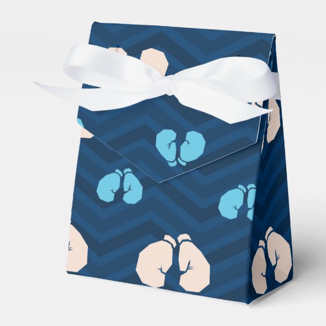 Midnatt, Himlar Blue, Tan, Boxing Glove Chevron Presentaskar (Framsidan Sidan)