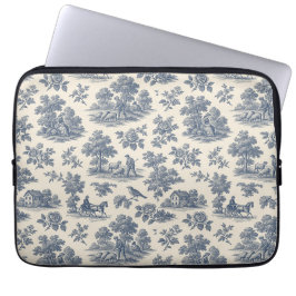 Midnatt i Meadow - Blue Toile Laptop sleeve