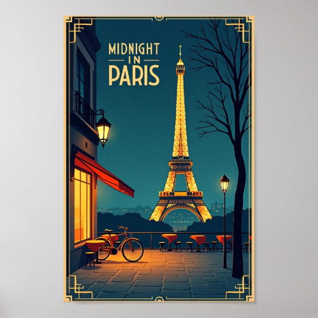 Midnatt i Paris - Vintage resor Poster (Framsidan)