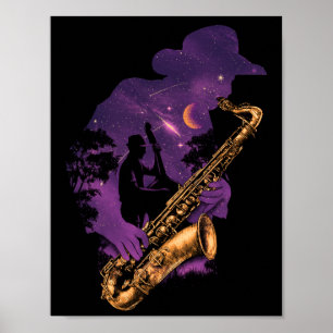 Midnatt Jazzaffisch Poster