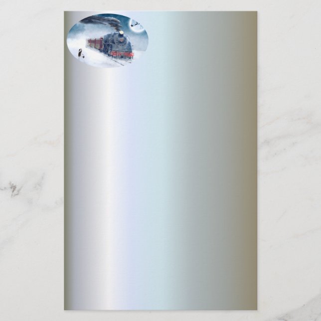 Midnatt jultåg med flickan och Santa Brevpapper (Framsida)