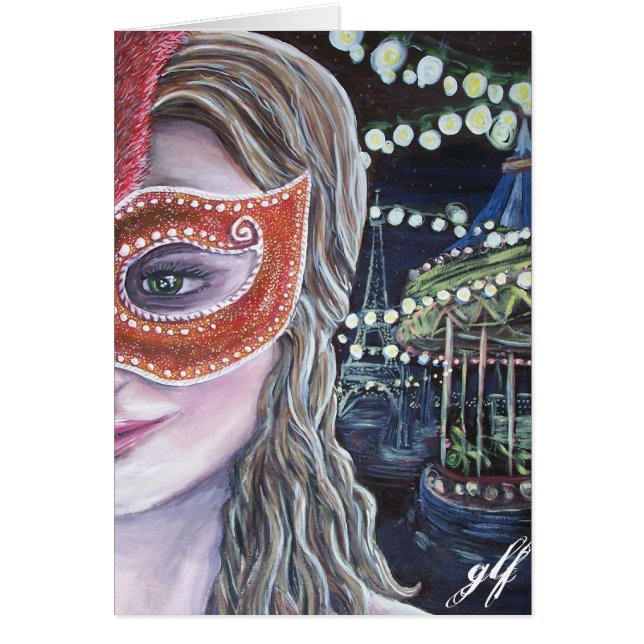 midnatt karnevalkort hälsningskort (Framsidan)