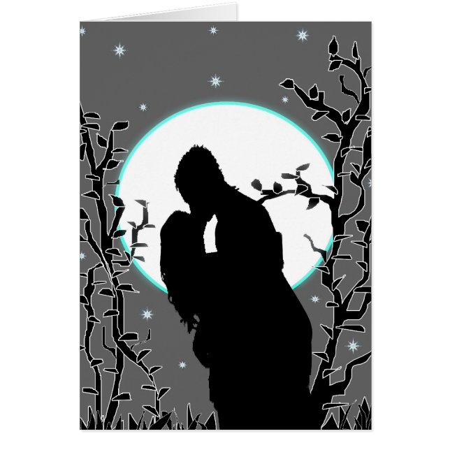 midnatt kyss hälsningskort (Framsidan)