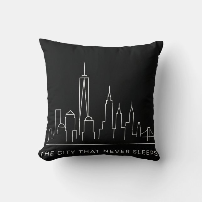 Midnatt Linjer: NYC Sleeps aldrig Kudde (Framsida)