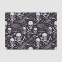 Midnatt Macabre, Goth Skull Raven på Lila