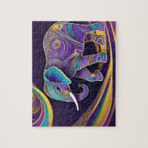 Midnatt Magic: Lila & Guld Elephant