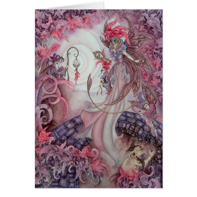 Midnatt maskerad hälsningskort (Framsidan)