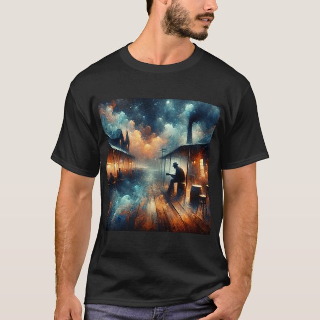 Midnatt Melodies: Enigmatic Blues Tee (Framsida)