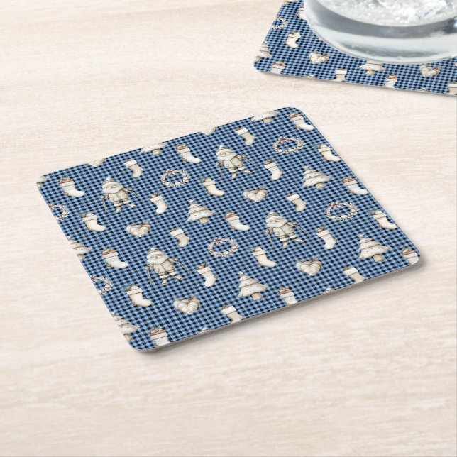 Midnatt Nordisk Noël! Underlägg Papper Kvadrat (Vinklad)