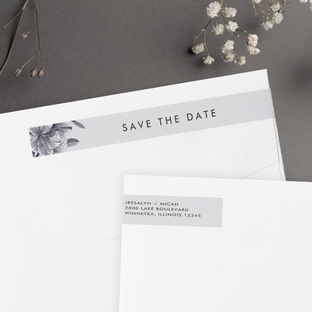 Midnatt Orchid Spara Returadressen Datum Etikettband (Skapare uppladdad)