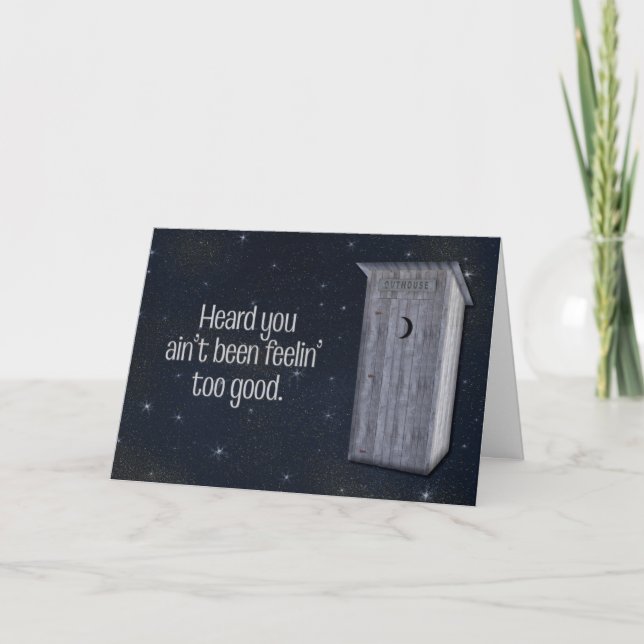 Midnatt Outhouse Funny Kom bra Kort (Framsida)